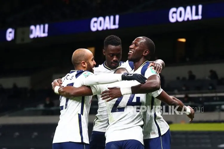 Selebrasi Tottenham. Foto: EPA-EFE/Clive Rose