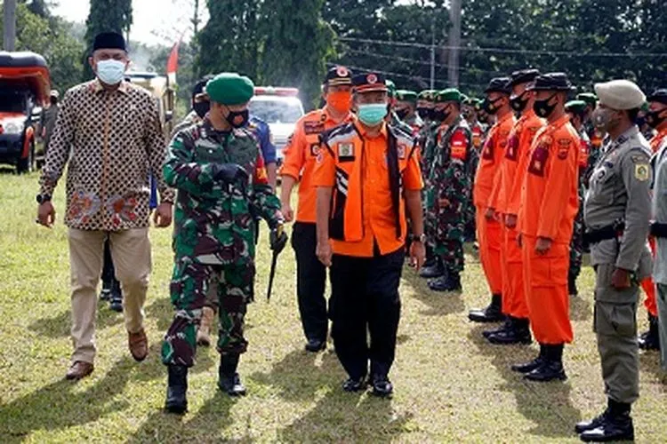 Pemerintah Kabupaten Bogor menggelar Apel Kesiapsiagaan Penanggulangan Bencana alam di wilayah Kabupaten Bogor, Juma (23/10/2020). (dok)