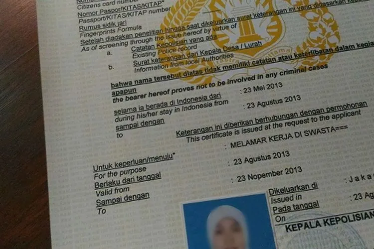 Ilustrasi Surat Keterangan Catatan Kepolisian/Shopback.id