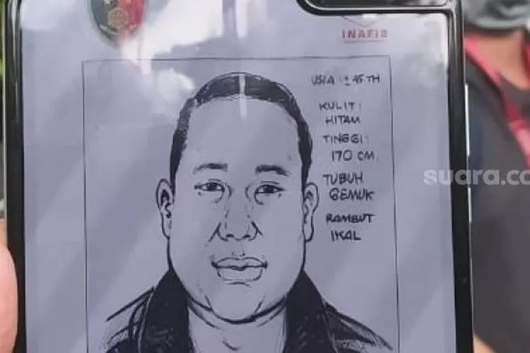 Sketsa penembak bos perusahaan pelayaran [Suara.com/Welly Hidayat]