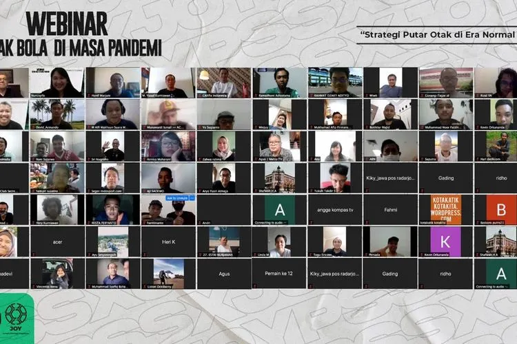 Webinar nasional Sepak bola di masa pandemi yang diinisasi Jurnalis Olahraga Yogyakarta (JOY) dan klub Liga 1 PS Sleman. (dok)