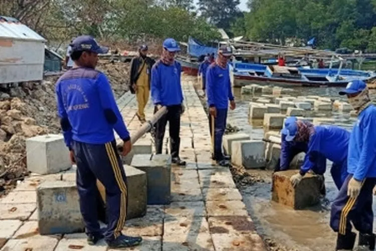 Pembangunan tanggul pemecah ombak di Kepulauan Seribu/Beritajakarta.id