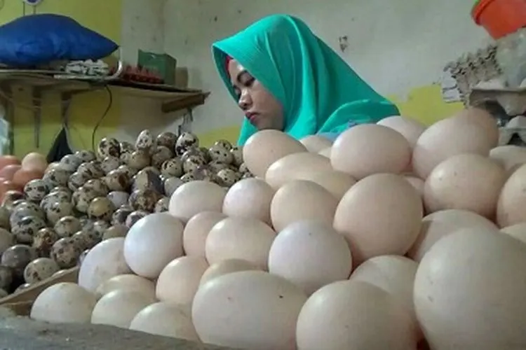 Penjual telur di salah satu pasar tradisional di Kota Bogor. (Ayobogor/Husnul Khatimah)