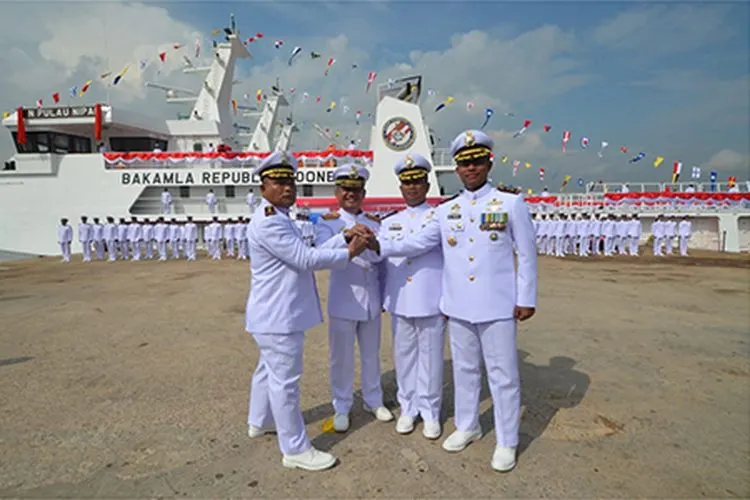 Peresmian tiga kapal patroli Bakamla di Riau, Jumat (18/10/2019)/Kasubbag Humas Bakamla RI Letkol Bakamla Mardiono