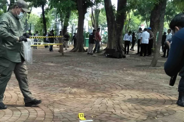 Lokasi kejadian perkara ledakan granat asap di area dalam Taman Monas, Jakarta, Selasa (3/12/2019) (Ayojakarta,com/Aprilia Rahapit)