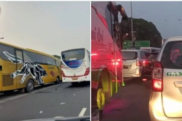 Tol Bandara macet, ribuan kendaraan tak bergerak, Selasa (10/11/2020). (TMCPolda)