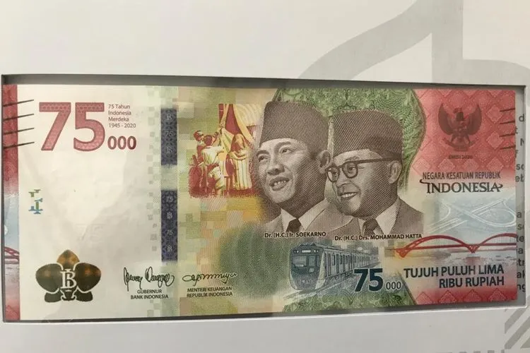 Gambar uang pecahan Rp75.000 yang beredar di media sosial/Istimewa