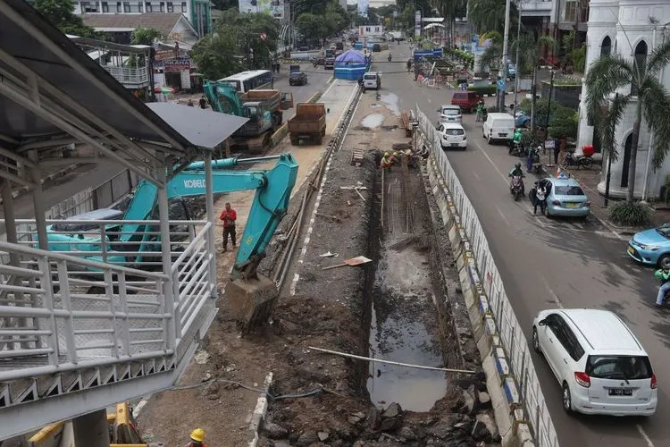 Pembangunan underpass Senen Extension (dok suara.com)