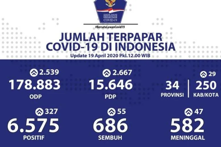 data Covid-19 19 April 2020. (BNPB)
