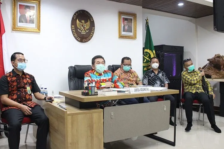 Jajaran Kejaksaaan Agung saat teleconference