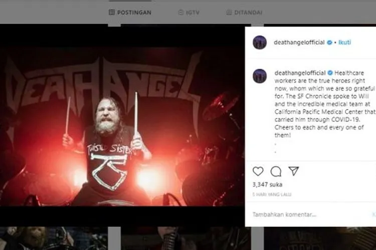 Will Caroll drummer band Death Angel (Instagram/@deathangelofficial)