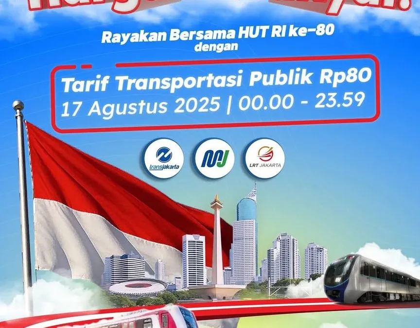 HUT RI Ke-80: Tarif Transportasi Publik Jakarta Cuma Rp80, Cek Jadwal Berlakunya di Sini