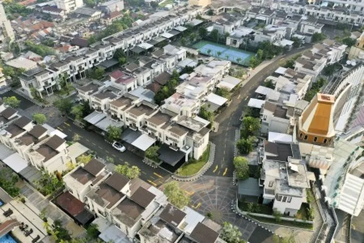 Foto aerial suasana perumahan yang berada di atas mal Thamrin City, Jakarta, Rabu (26/6/2019). (ANTARA FOTO/Nova Wahyudi)