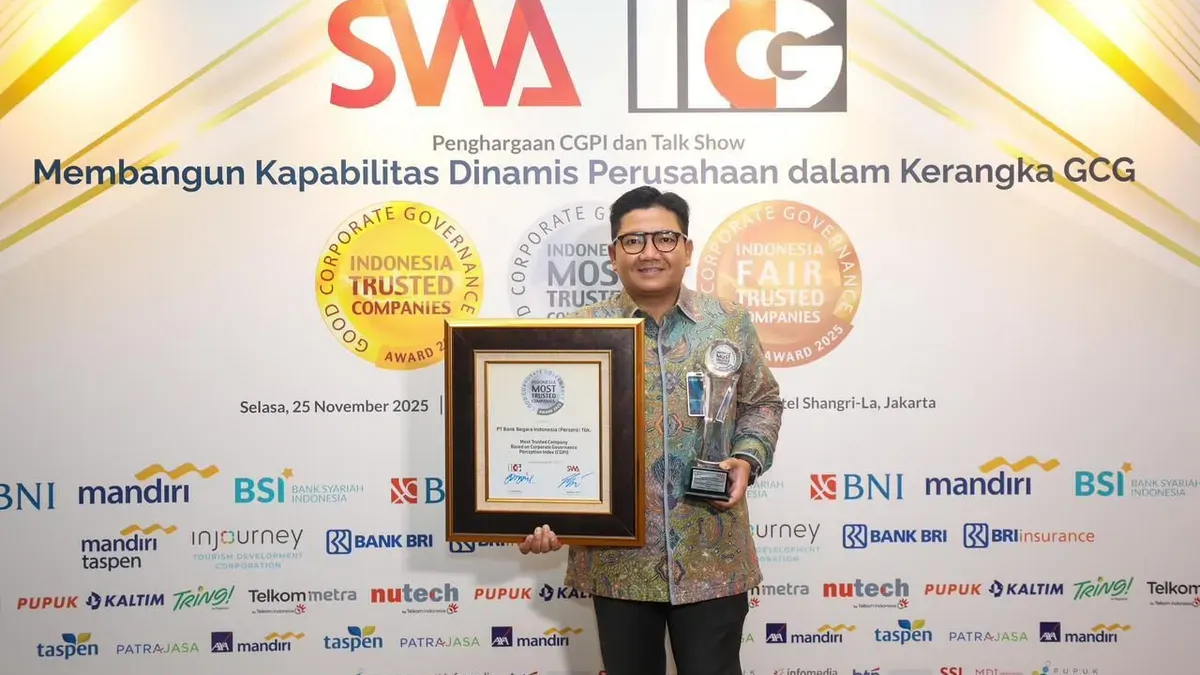BNI meraih The Most Trusted Company pada CGPI Award 2025 sebagai bukti komitmen memperkuat tata kelola dan budaya antikorupsi.