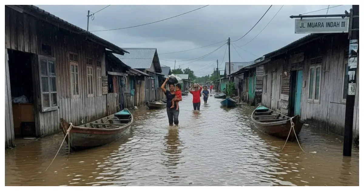 Ilustrasi. Banjir Rob (Sumber: Gemini AI)