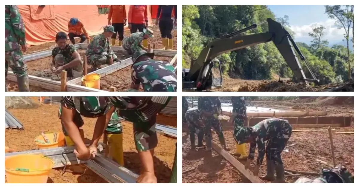 Proses Pembangunan Rumah untuk Para Korban Bencana Sumatera (Sumber: Instagram @bakom.ri)