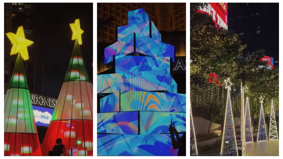 Jakarta Light Festival di Bundaran HI (Sumber: TikTok @vibin.everywhere)