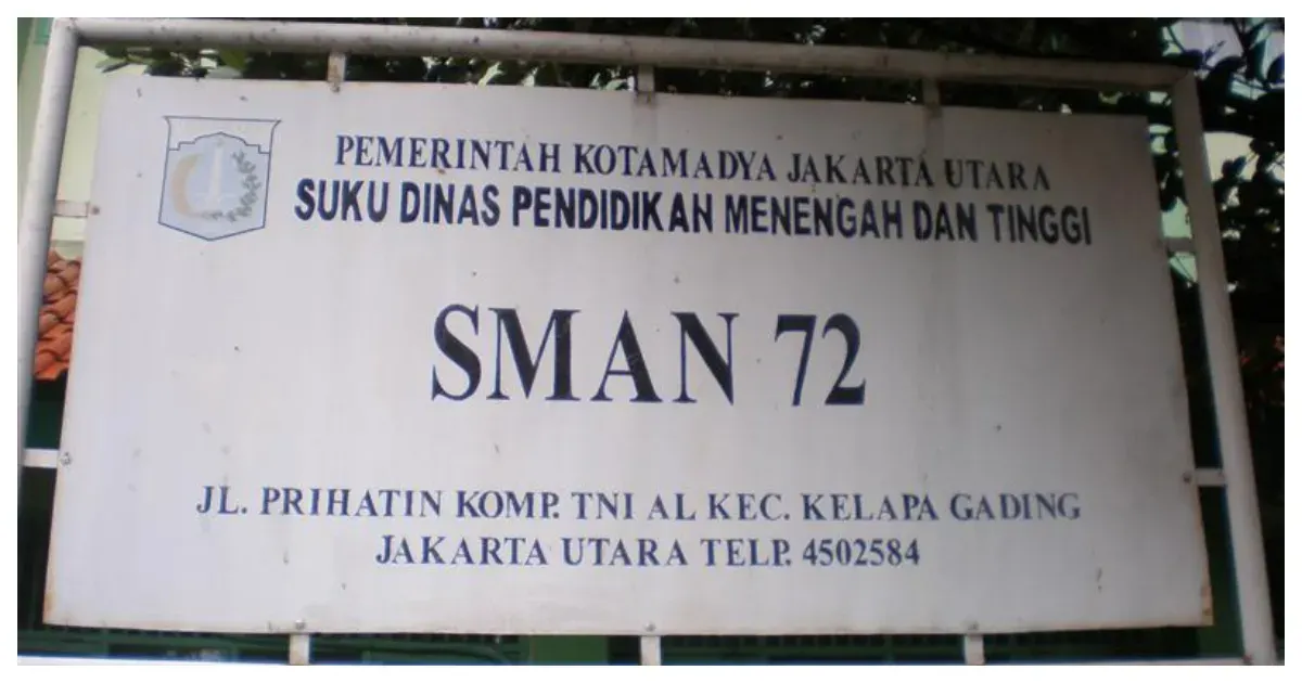 Ledakan Terjadi di SMAN 72 Kelapa Gading Jakarta Utara (Sumber: sekolah.data.kemendikdasmen.go.id)