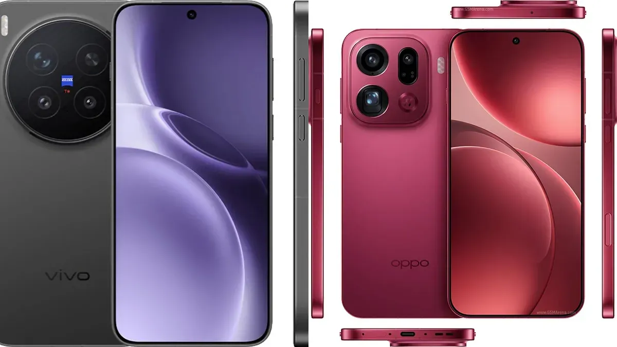 Perbandingan spesifikasi Vivo x300 Pro vs Oppo Find 9x Pro (Sumber: kolase gsmarena | Foto: kolase gsmarena)