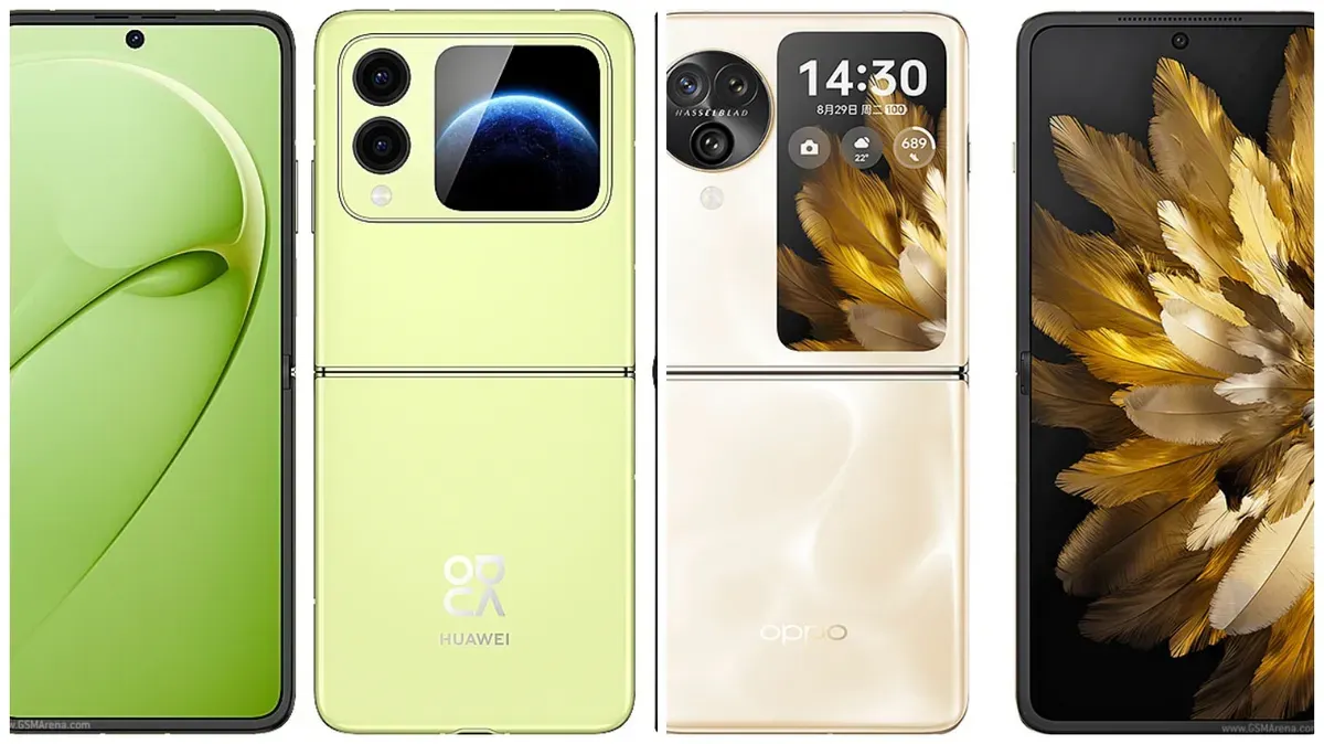 Perbandingan spesifikasi Huawei Nova Flip S vs Oppo Find N3 Flip (Sumber: kolase gsmarena | Foto: kolase gsmarena)