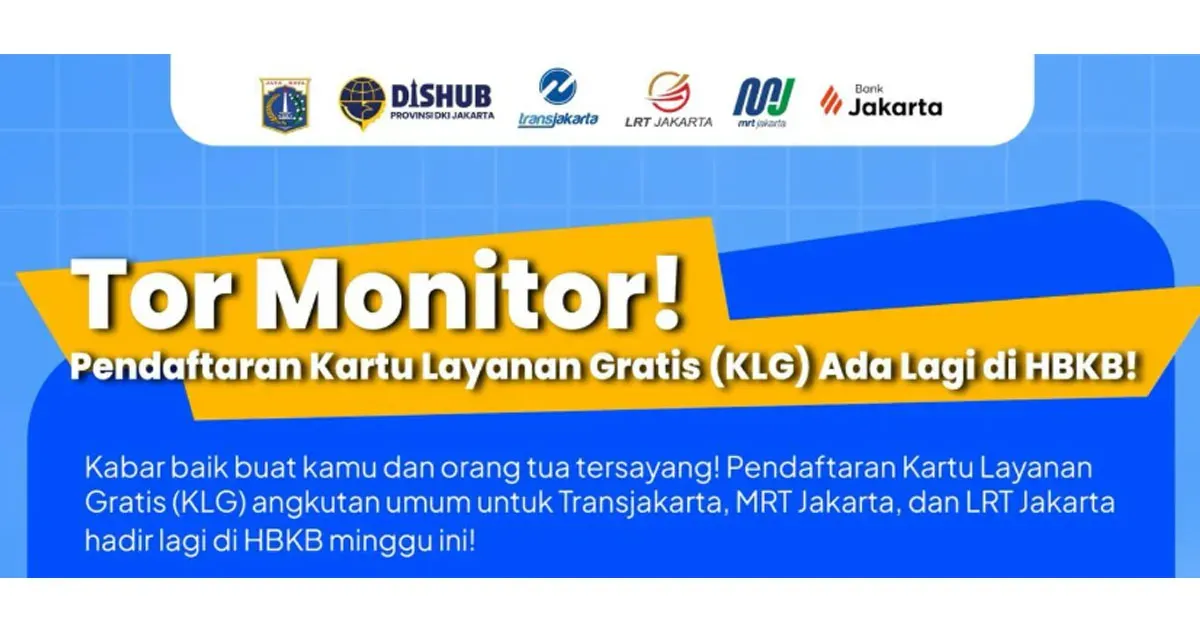 Pendaftaran Kartu Layanan Gratis (KLG) Kembali Dibuka (Sumber: Instagram @dishubdkijakarta)