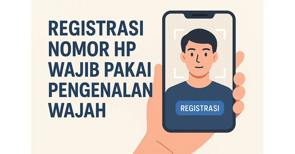 Ilustrasi. Registrasi Nomor HP Wajib Pakai Pengenalan Wajah (Sumber: Generative AI)