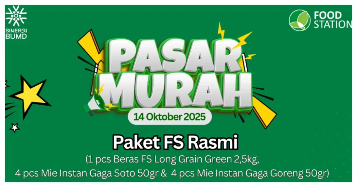 Jadwal Pasar Murah di Jakarta 14 Oktober 2025 Sesi 2 (Sumber: Instagram @foodstation_jkt)