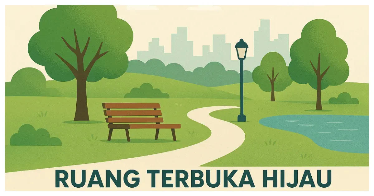 Ilustrasi. Ruang Terbuka Hijau (RTH) (Sumber: Generative AI)
