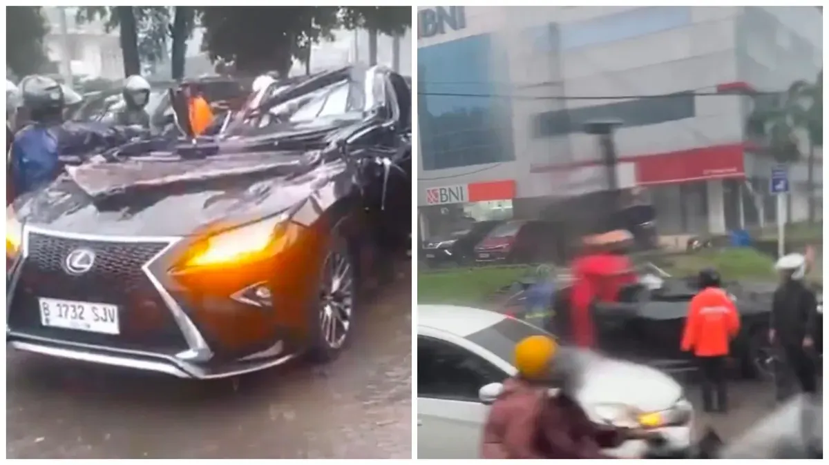Kasus oengendara Lexus renggut nyawa usai jadi korban pohon tumbang pada Minggu, 26 Oktober 2025 (Sumber: TL TikTok ejaabrag389 | Foto: TL TikTok ejaabrag389)