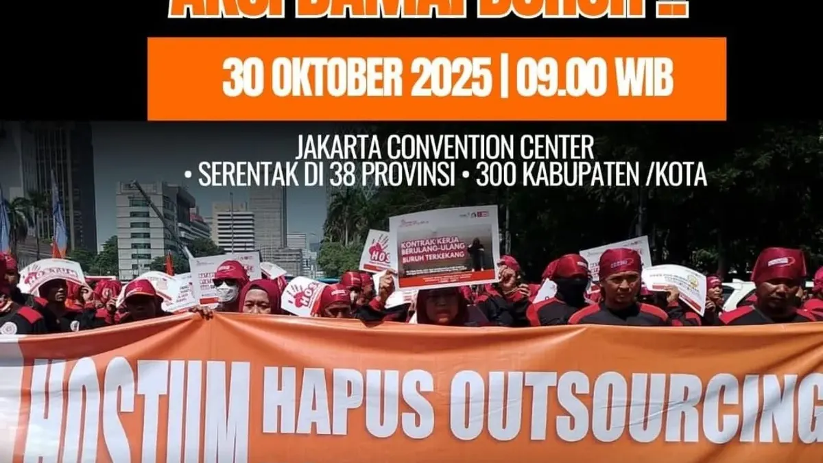 Informasi aksi unjuk rasa atau demo buruh yang akan dilakukan di DKI Jakarta pada Kamis, 30 Oktober 2025. (Sumber: Instagram @partaiburuh | Foto: Instagram @partaiburuh)