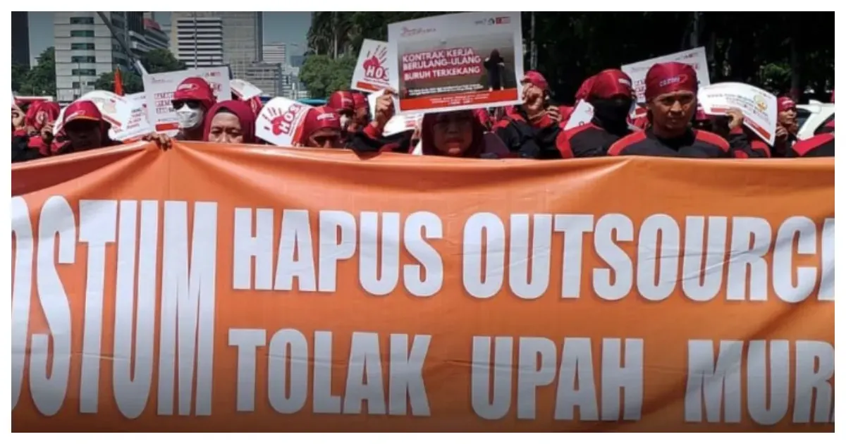 Aksi Damai Buruh Kamis (30/10/2025) (Sumber: Instagram @partaiburuh_)