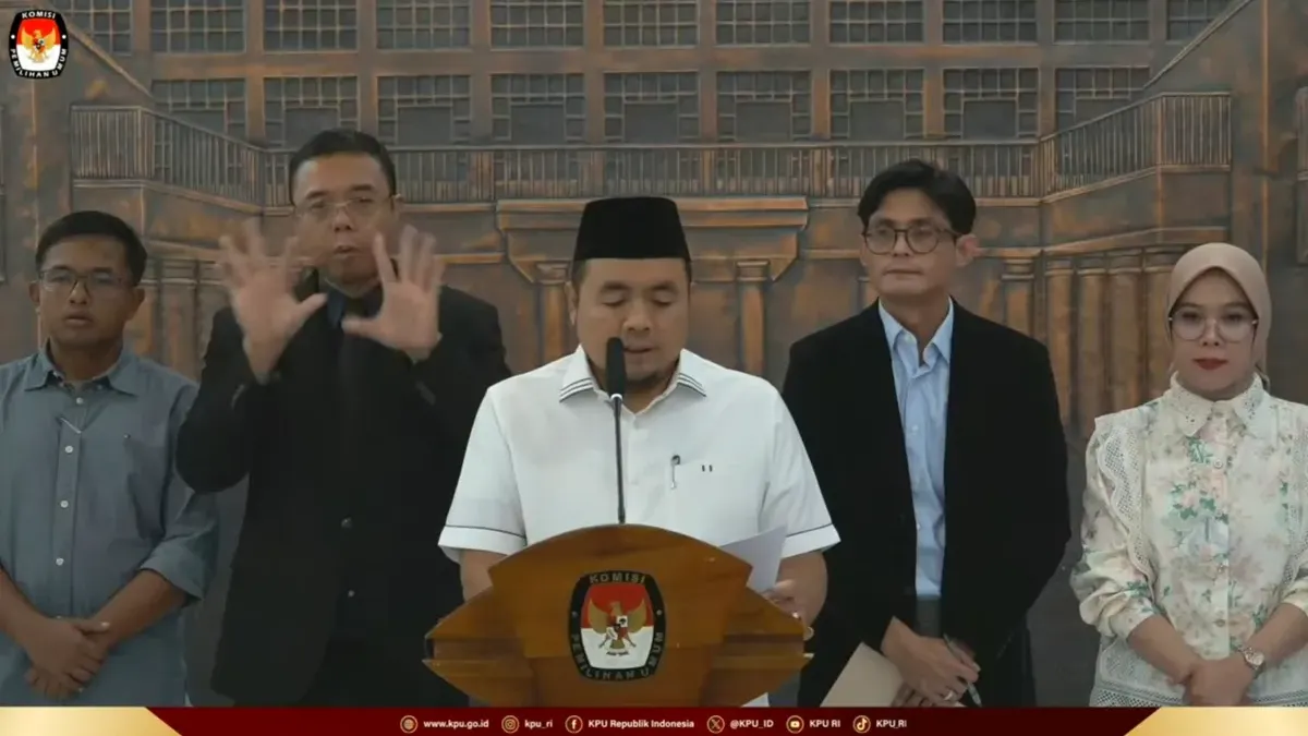 Jumpa pers KPU polemik Keputusan KPU Nomor 731 Tahun 2025 (Sumber: YouTube KPU RI | Foto: YouTube KPU RI)