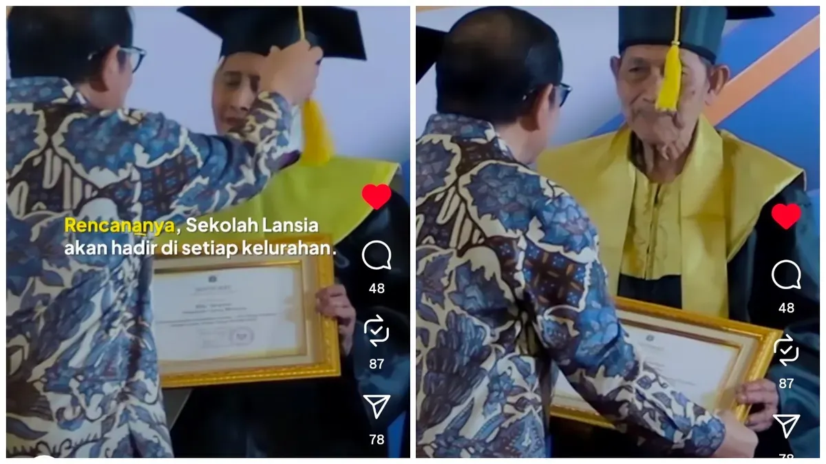 Wisudawan Sekolah Lansia (Foto: Kolase Instagram @dkijakarta)
