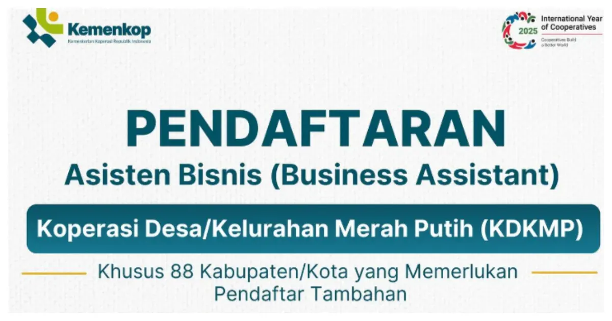 Kemenkop Buka Seleksi Asisten Bisnis Khusus di 88 Kabupaten/ Kota (Sumber: Instagram @kemenkop)