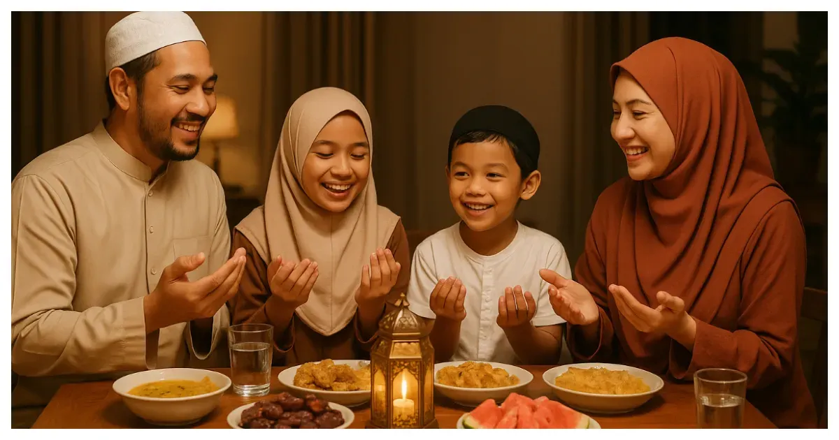 Ilustrasi. Buka Puasa (Sumber: Generative AI)