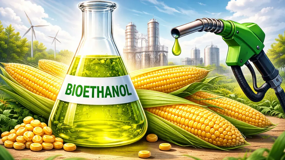 Ilustrasi Bioetanol dari Jagung. (Sumber: Chat GPT)