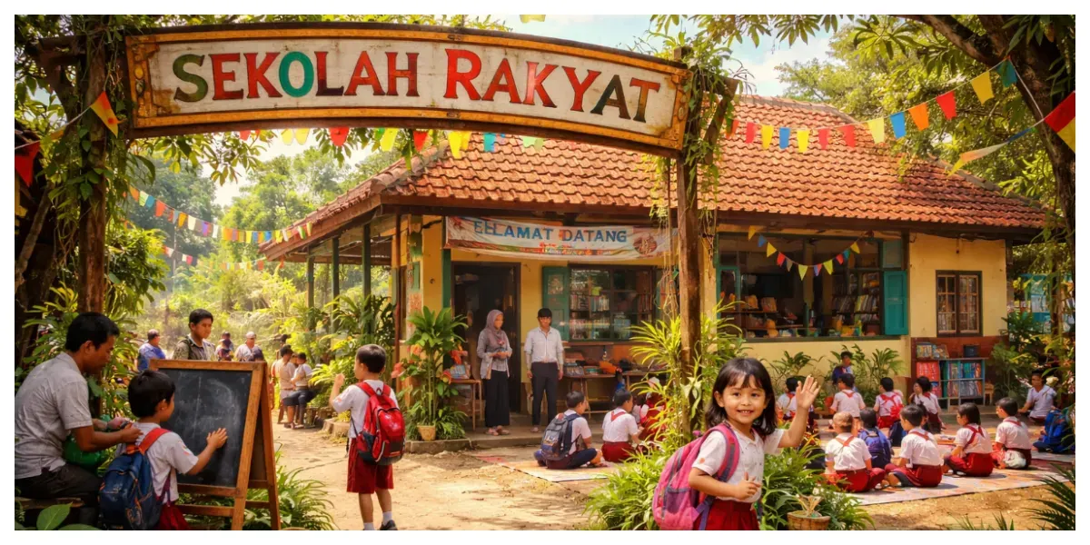 Ilustrasi. Sekolah Rakyat (Sumber: Generative AI)