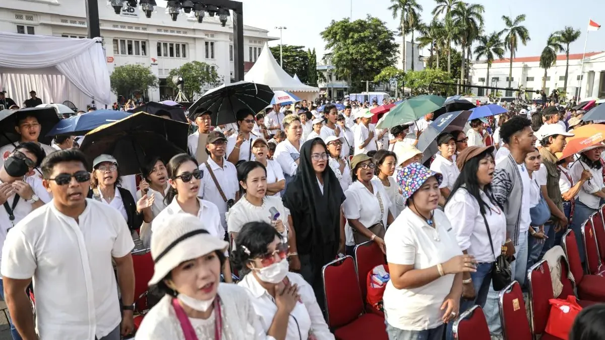 Pemprov DKI Jakarta menggelar perayaan Paskah 2026 bersama sekitar 5.000 jemaat dari berbagai unsur di kawasan Kota Tua Jakarta, Sabtu (18/4). (Sumber: Beritajakarta.id | Foto: Beritajakarta.id)