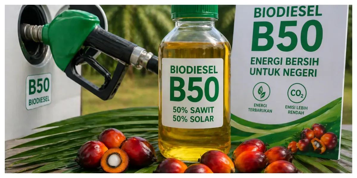 Ilustrasi. Biodiesel B50 (Sumber: Generative AI)