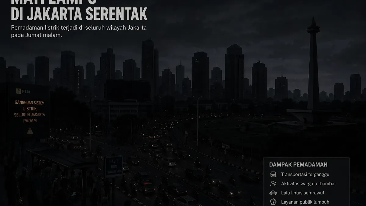 Ilustrasi. Sejumlah wilayah di DKI Jakarta mati lampu secara serentak dan mendadak pada Kamis, 23 April 2026. (Sumber: Generate by AI | Foto: generate by AI)