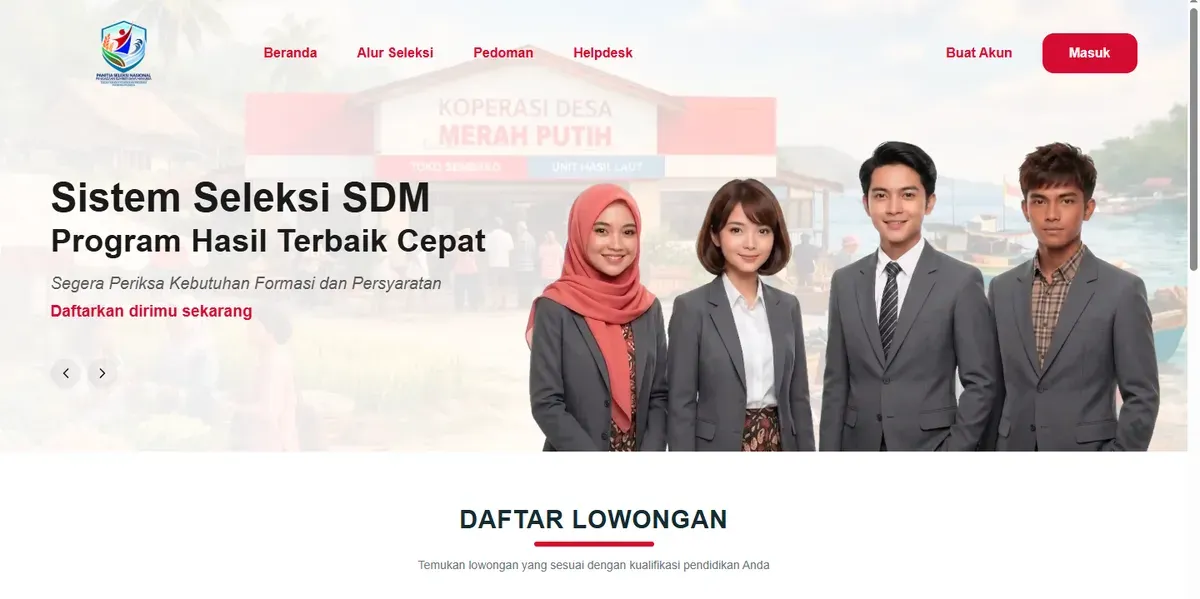 Setidaknya 35.476 formasi dibuka untuk rekrutmen KDMP dan KNMP tersebut. (Sumber: TL phtc.panselnas.go.id | Foto: TL phtc.panselnas.go.id)