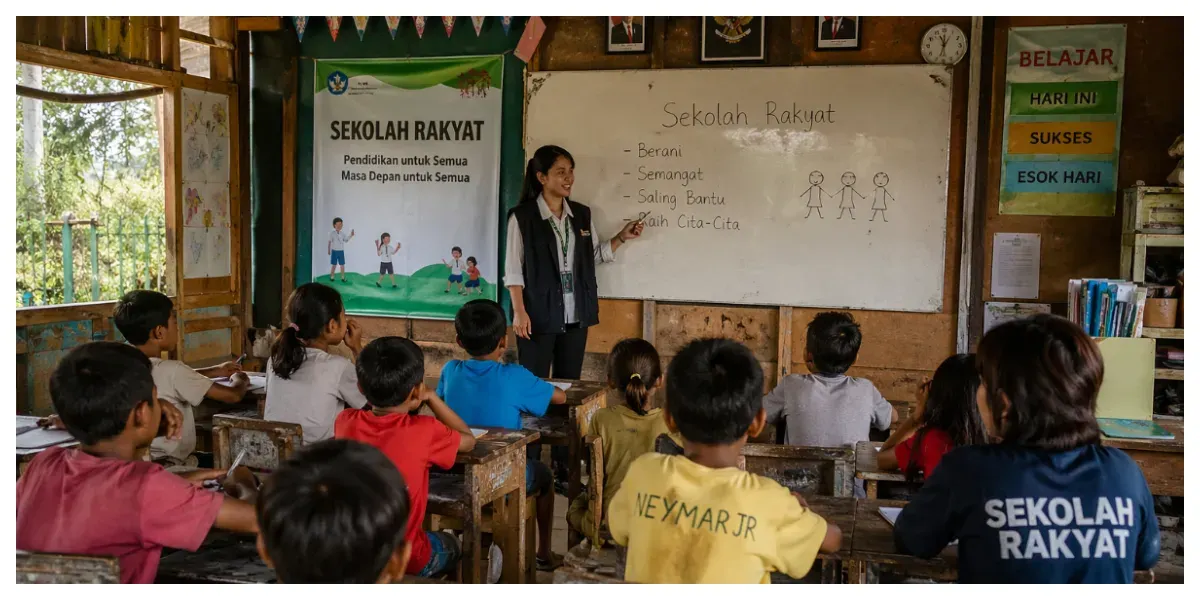 Ilustrasi. Sekolah Rakyat (Sumber: Generative AI)