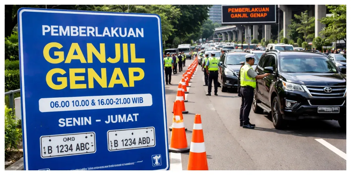 Ilustrasi. Penerapan Sistem Ganjil Genap Jakarta (Sumber: Generative AI)