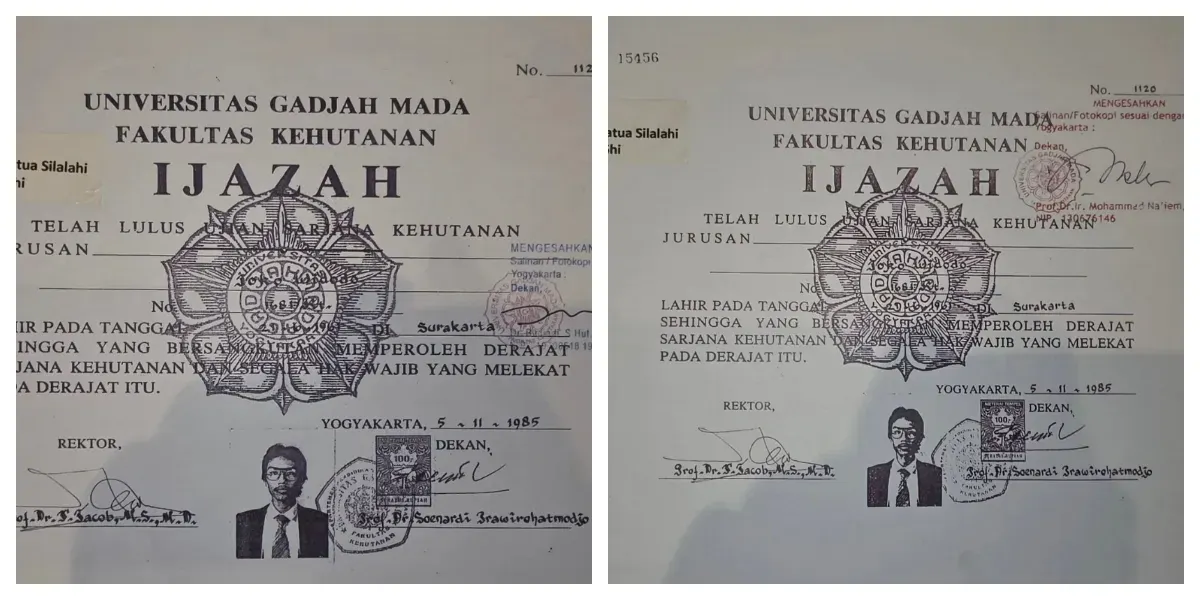 Dua Versi Salinan Ijazah Presiden ke 7 RI Joko Widodo (Jokowi) (Sumber: Instagram @bonatua755hi)