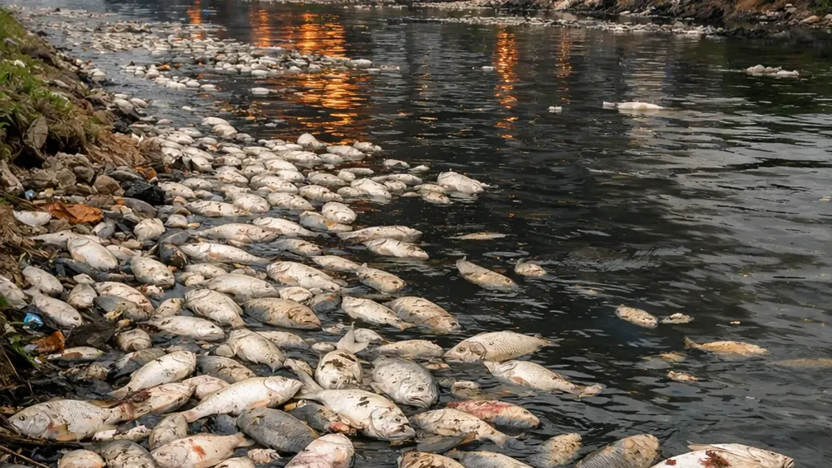 Ilustrasi. KLH menyebutkan pencemaran sungai bahkan meluas hingga mencapai 22,5 kilometer yang terjadi di Kota Tangerang Selatan, Kota Tangerang hingga Kabupaten Tangerang.(Sumber: Generate by AI | Foto: Generate by AI)