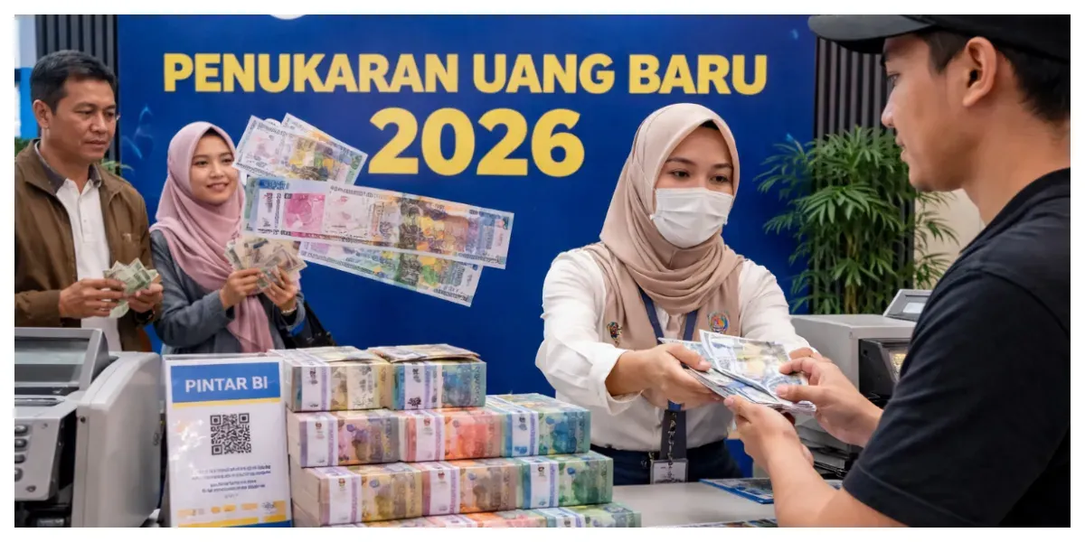 Ilustrasi. Penukaran Uang Baru 2026 (Sumber: Generative AI)