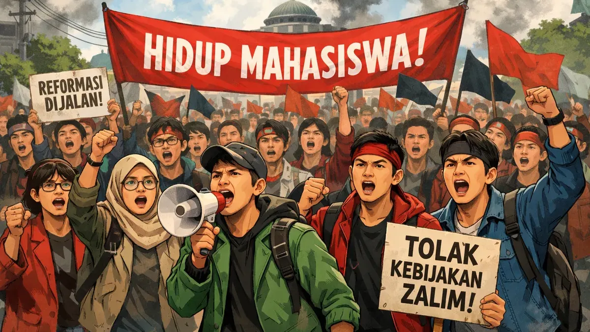 Ilustrasi. Demo Mahasiswa di DKI Jakarta (Sumber: Generate by AI | Foto: Generate by AI)