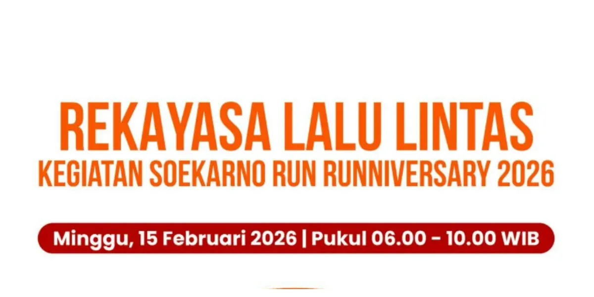 Rekayasa Lalu Lintas Kegiatan Soekarno Run Runniversary 2026, Minggu (15/2). (Sumber: Instagram @dishubdkijakarta)