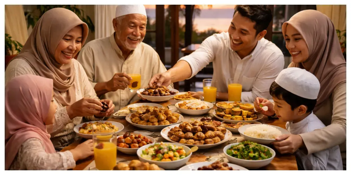 Ilustrasi. Waktu Berbuka Puasa (Sumber: Generative AI)