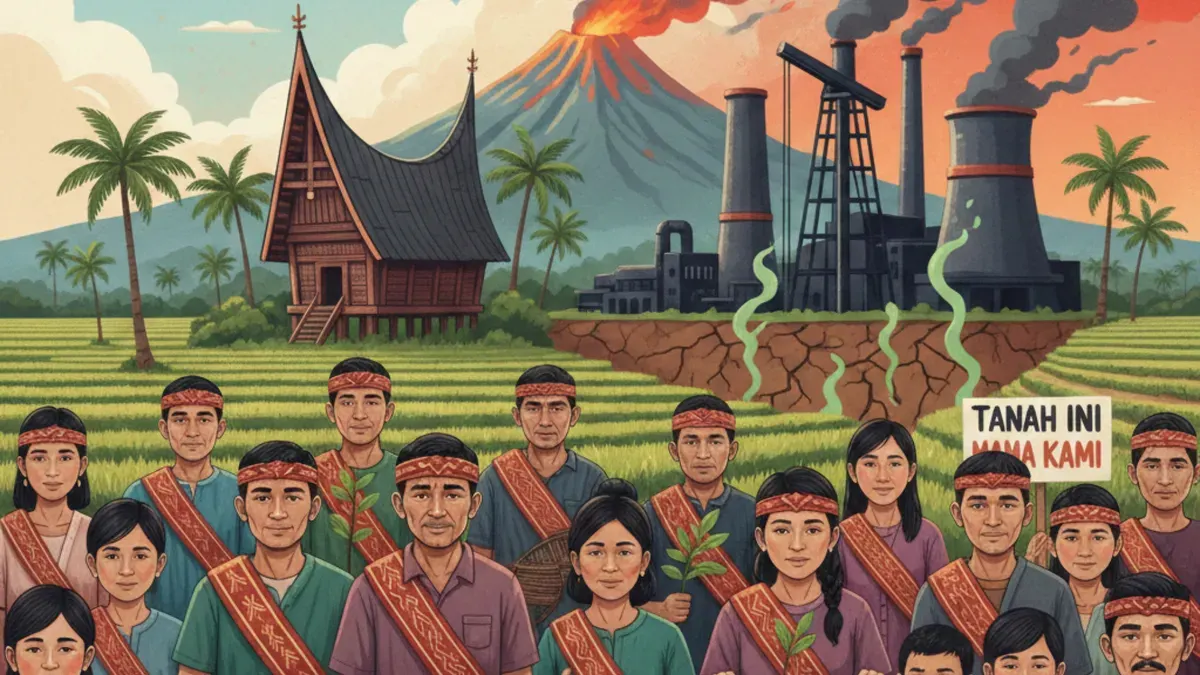 Warga Poco Leok Tolak Proyek Geothermal di NTT. (Sumber: Gemini AI)